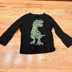The Childrens Place Black Long Sleeve Dinosaur Graphic T Shirt Toddlers 18-24 m